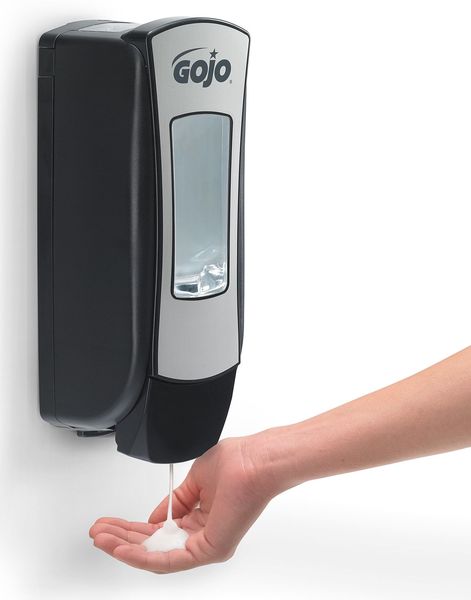 ADX-12 1250mL Foam Soap Dispenser, Push-Style, Chrome/Black