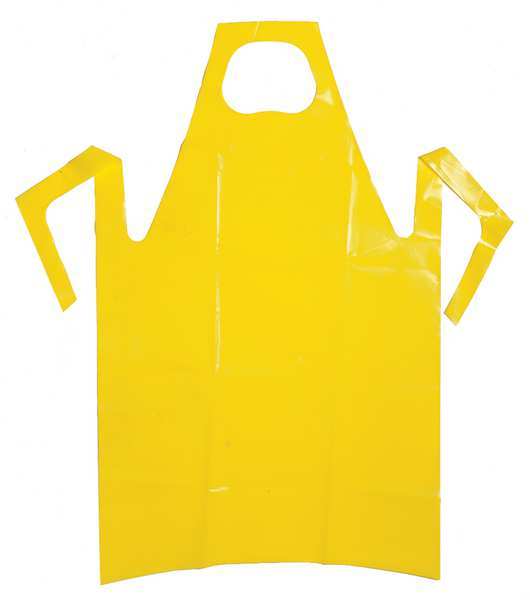 Die Cut Apron, Yellow, 45 In. L, PK50