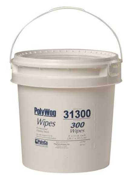PolyWog Wipes, White, Bucket, Cloth, Impervious Apparel, Tools, and Nonporous Work Surfaces