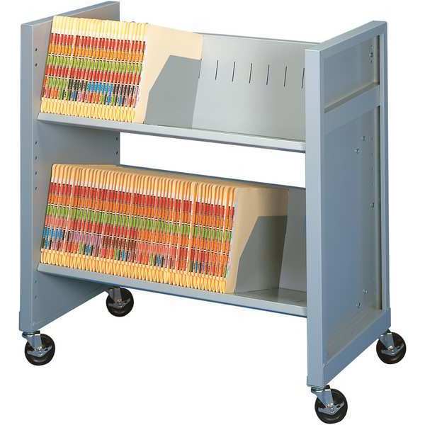 File Cart, Ltr/Lgl Size Shlvs, Gray Mist