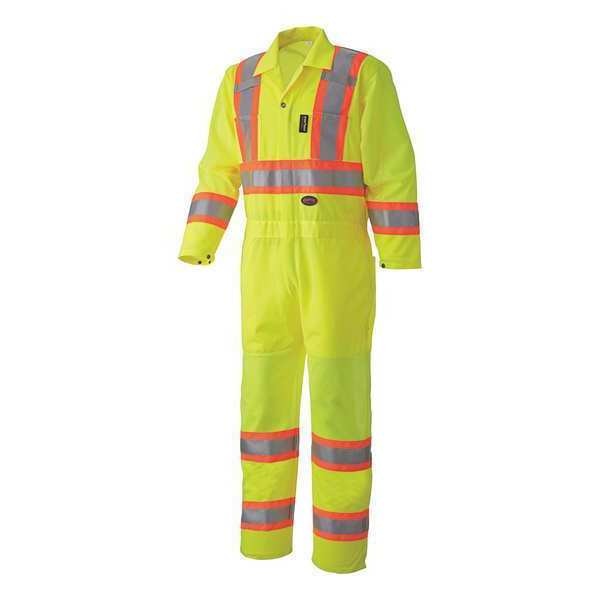 Traffic Coverall, Hi-Vis, Yw, Polyester, 2XL