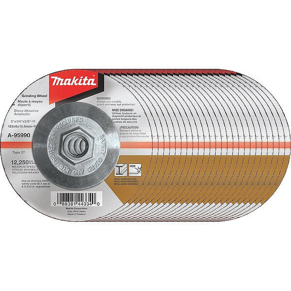 Grinding Wheel, Hubbed, 36 Grit, 5
