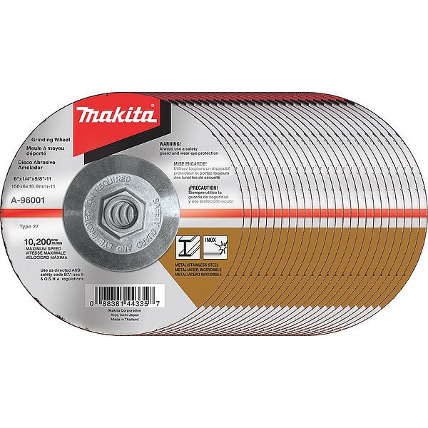 Grinding Wheel, Hubbed, 36 Grit, 6