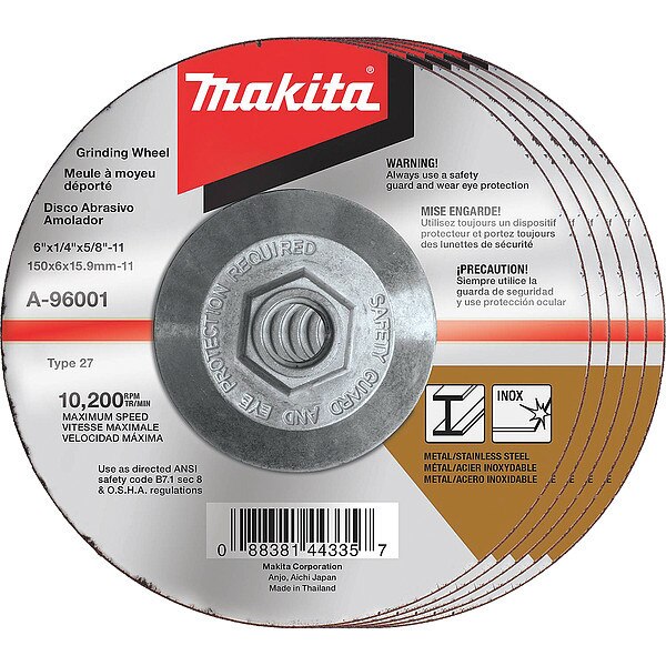 Grinding Wheel, Hubbed, 36 Grit, 6
