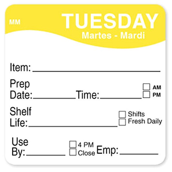 Food Safety Label, Orange/White, 2 in H