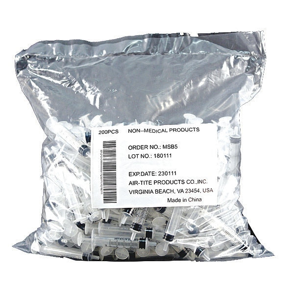 Syringe, Bulk, 5mL Luer Slip, PK200