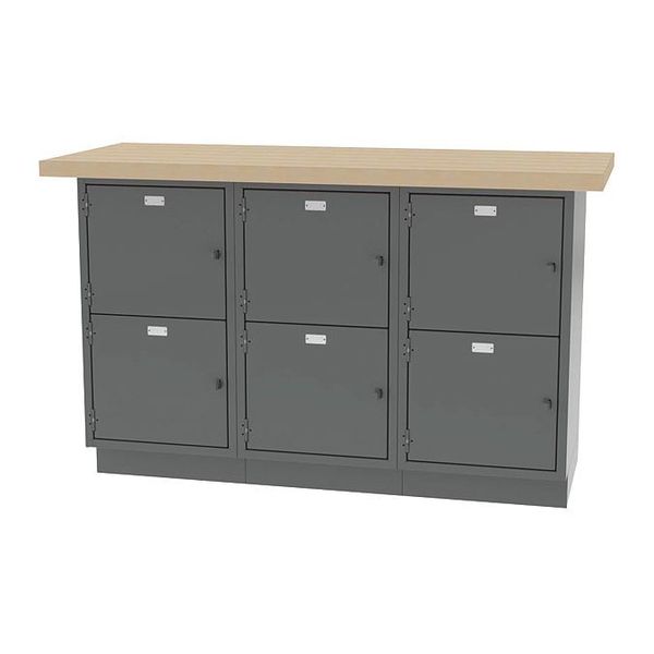 Wall Workbench, 6 Lockers, 60