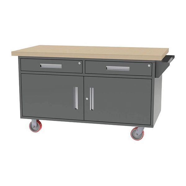 Two Drawer/Double Door Mobile Bench, 60