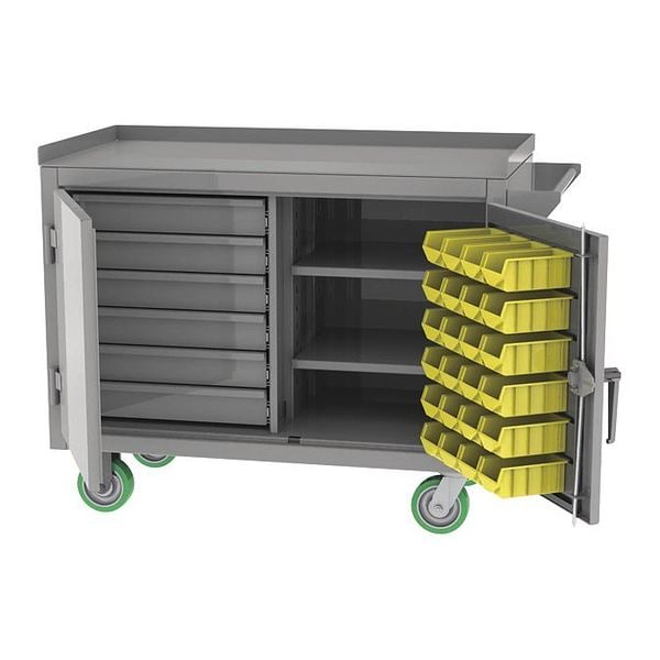 Mobile Bench, 6 Drawer/Shelf, 36