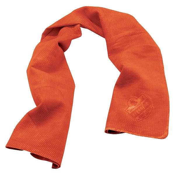 Evaporative Cooling Towel, PVA, Long Lasting Cooling Relief, 29.5 in L x 13 in W, Orange