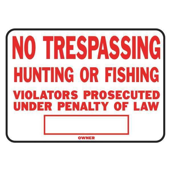 No Tresspass Sign, Alum, 10