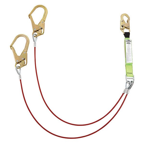 Double Cable Lanyard Rebr Hook, ANSI, 6ft.