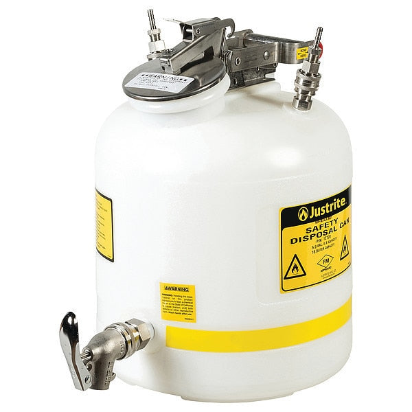HPLC Waste Can, White, PTFE, 12