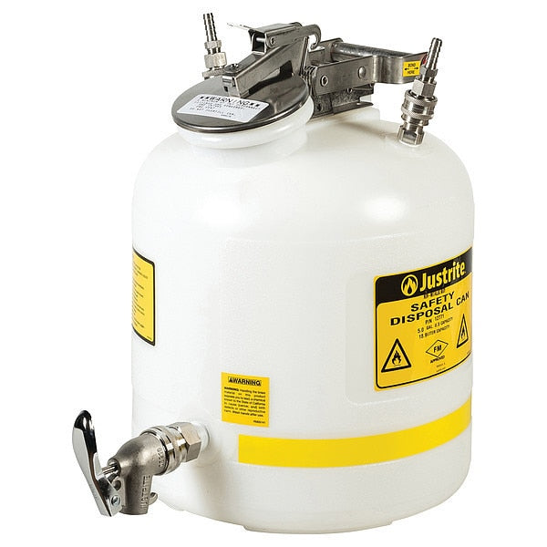 HPLC Waste Can, White, PTFE, 12