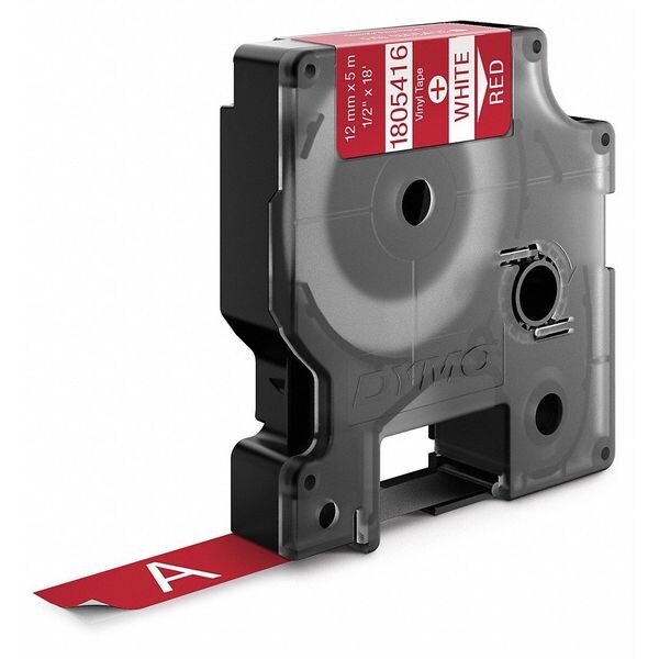 Rhinoâ¢ Label Cartridge, White/Red, 18 ft. L