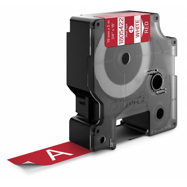 Rhinoâ¢ Label Cartridge, White/Red, 18 ft. L