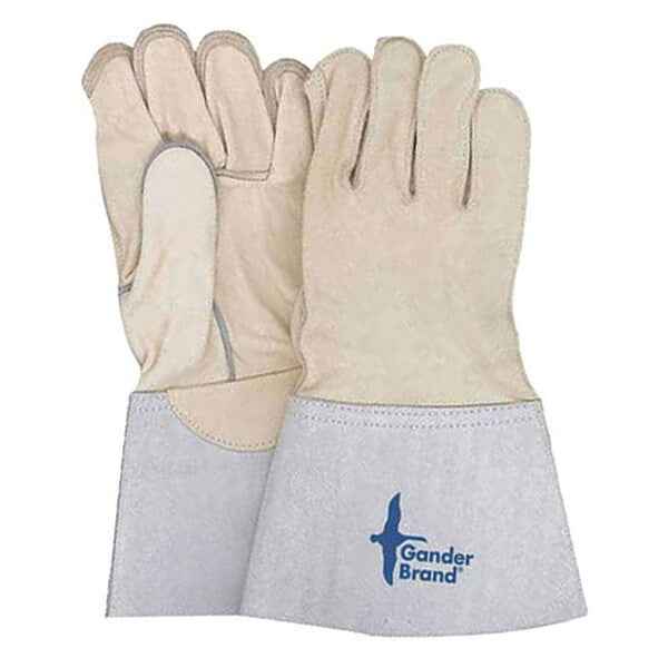 Grain Leather Utility Glove Gauntlet Outseam Sewn, Size M