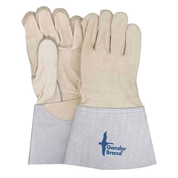 Grain Leather Utility Glove Gauntlet Outseam Sewn, Size L