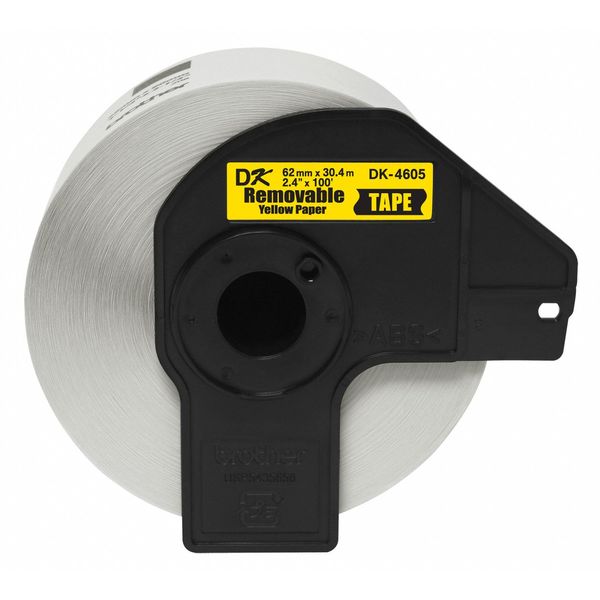 Removable Label, Black/Yellow, Labels/Roll: Continuous