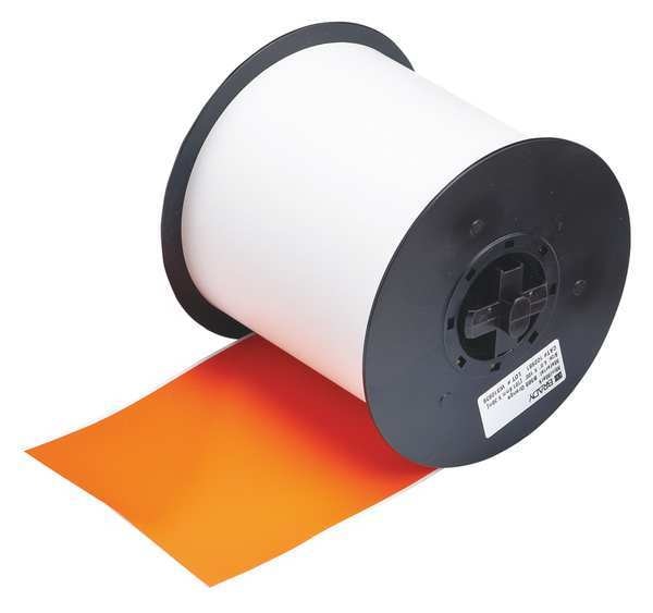 Label Tape Cartridge, Orange, 4 In. W