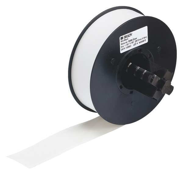 Label Tape Cartridge, Clear, 1.125 In. W