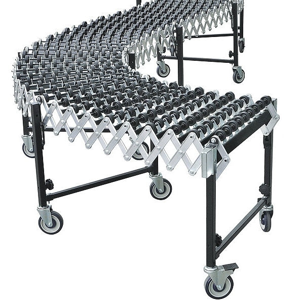 Skate Wheel Conveyor, 24 ft L, 38 9/16 in W, 200 lb/ft Max Load Capacity