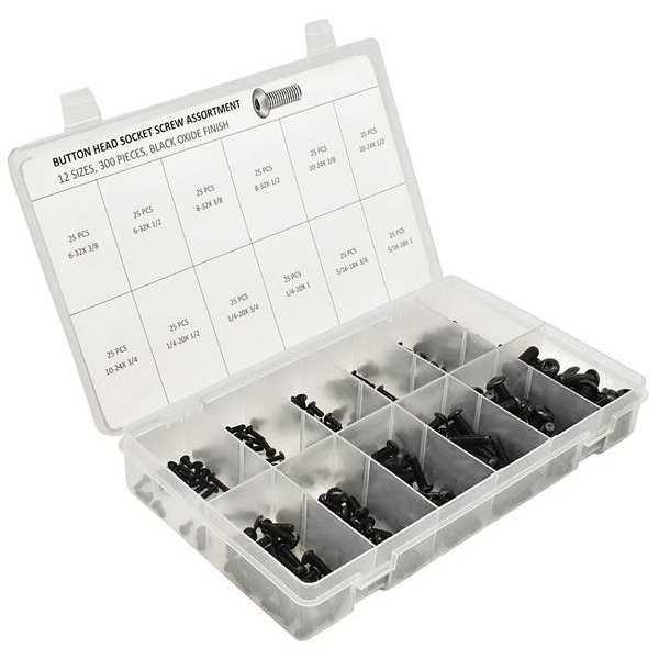 Cap Screw Assortment, Alloy Steel, Black Oxide Finish