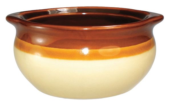 Soup Crock, 12 Oz., White/Caramel, PK48
