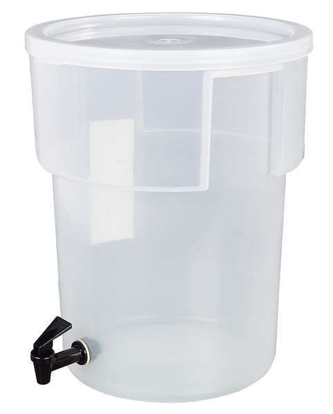 Beverage Dispenser, Round, 5 Gal, Black