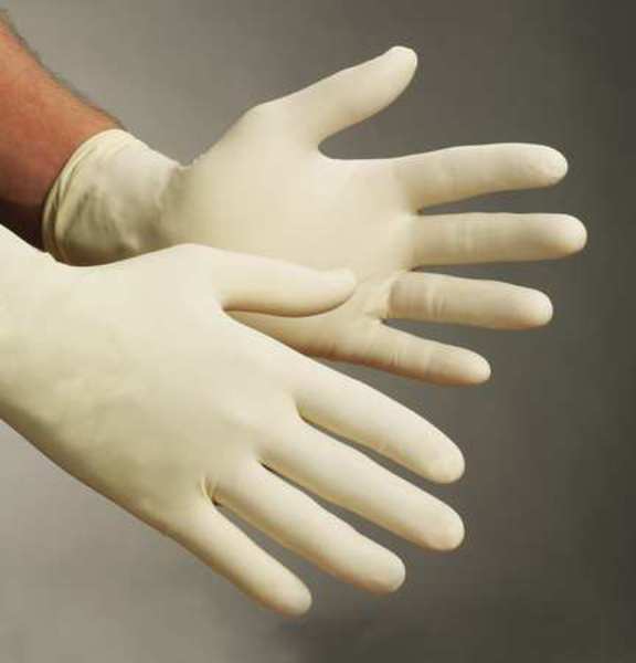 Exam Gloves, Natural Rubber Latex, Powder Free, Natural, XL, 100 PK