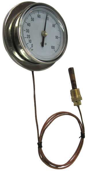 Analog Panel Mt Thermometer, 30 to 240F