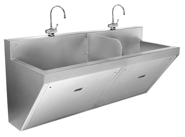 24 1/2 in W x 64 in L x 28 in H, Wall, 16 ga. 304 Stainless Steel