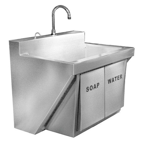 24 1/2 in W x 34 in L x 28 in H, Wall Mount, 304 Stainless steel