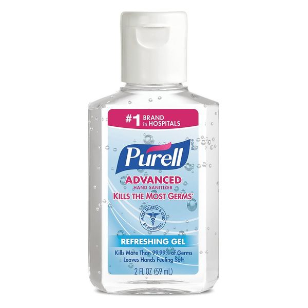 Advanced Hand Sanitizer Gel, 2oz Portable Bottle, PK24