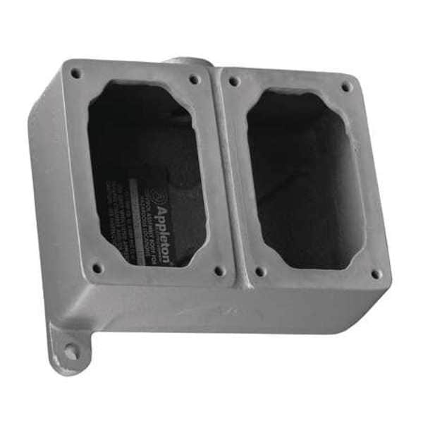 Mounting Body, 2Gang, 1/2In, Feed-Thru, Alum
