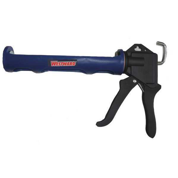 Dripless Caulk Gun, Black/Blue, Plastic, 10 oz