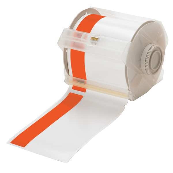 Printer Tape, White/Orange, 100 ft. L