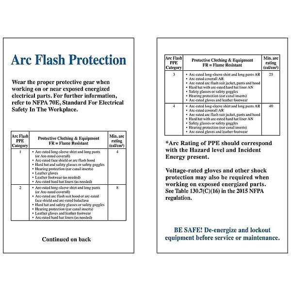 Arc Flash Wallet Card, PK10