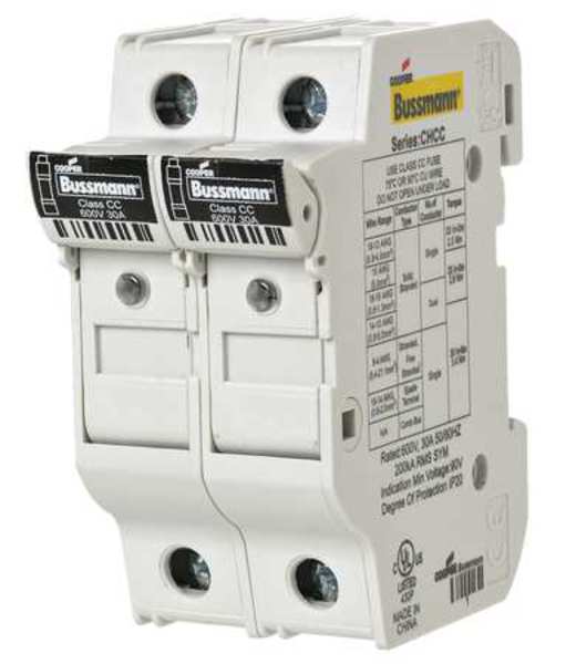 Fuse Block, Class CC, 30A, 2 Pole