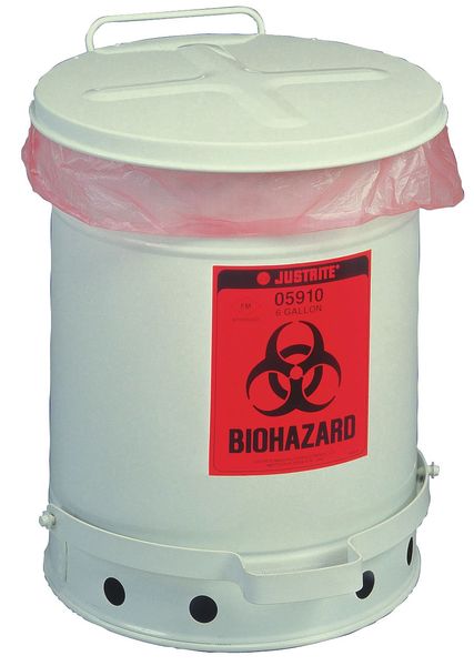 Biohazard Waste Container, 18-1/4 In. H