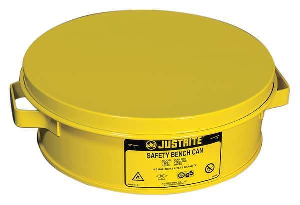 Bench Can, 2 Qt., Steel, Yellow