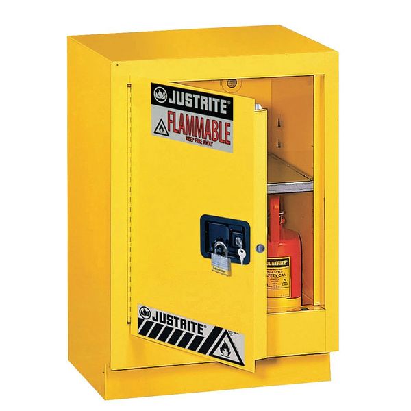 Flammable Safety Cabinet, 15 gal., Yellow