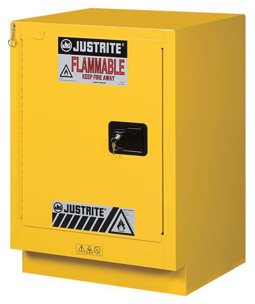 Flammable Safety Cabinet, 15 gal., Yellow