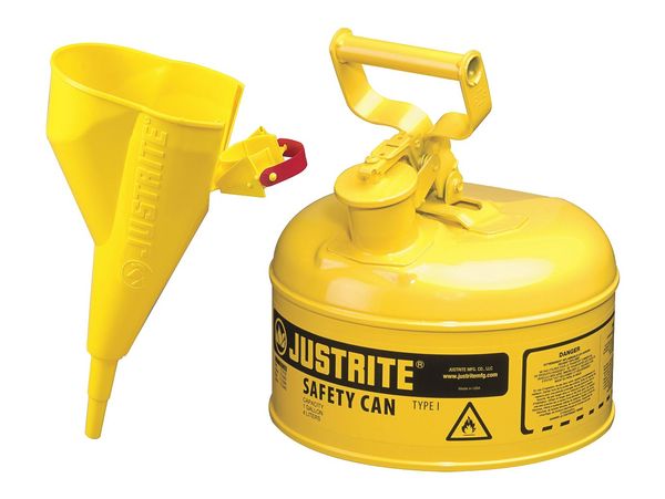 1 gal. Yellow Polypropylene, Steel Type I Safety Can for Diesel
