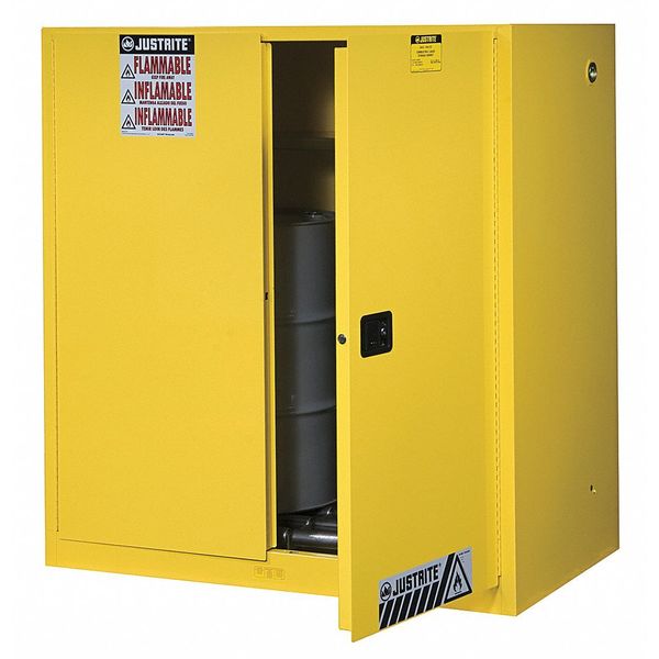 Flammable Cabinet, Vertical, 2X30 gal., YLW