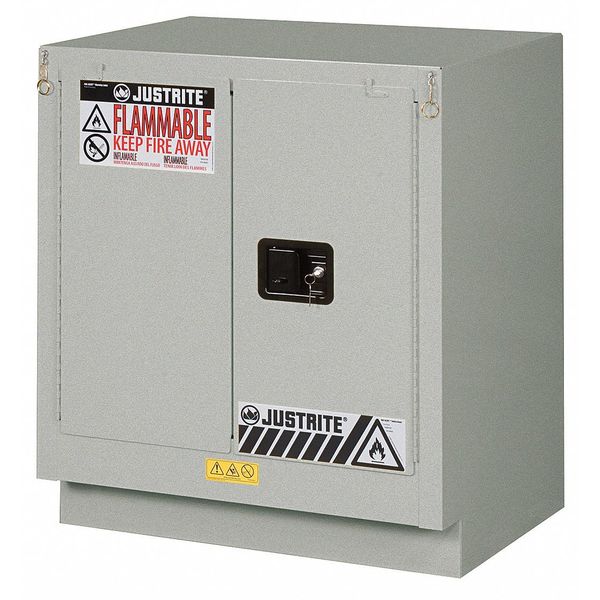 Flammable Safety Cabinet, 19 gal., Silver, Safety Cabinet Type: Under Counter