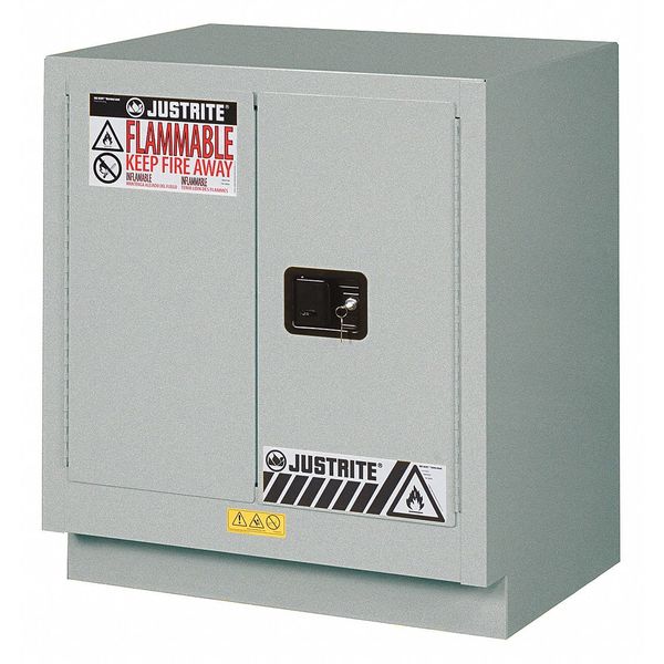 Corrosive Safety Cabinet, Silver, 19 gal.