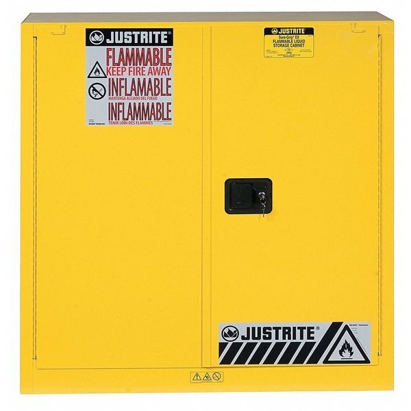 Flammable Cabinet, 40 Gal., Yellow