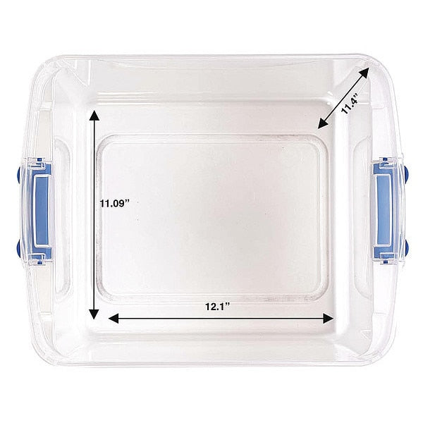 Storage Tote, Clear, Polypropylene, 16 1/4 in L, 7.7 gal Volume Capacity
