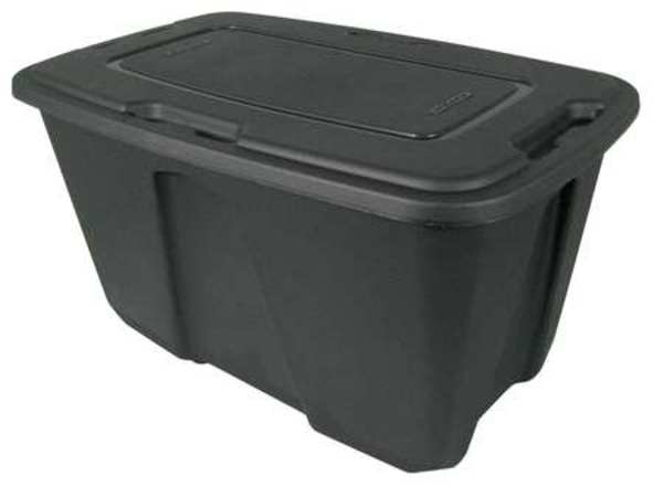 Storage Tote, Gray, Polypropylene, 31 7/8 in L, 20 in W, 17 3/4 in H, 32 gal Volume Capacity